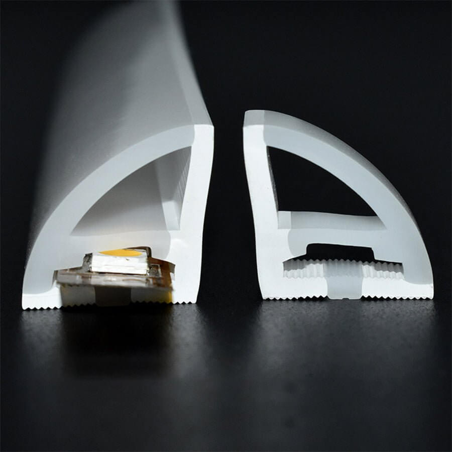 Industrial-Style Silicone Corner-Mount LED Strip Light in Black for Home