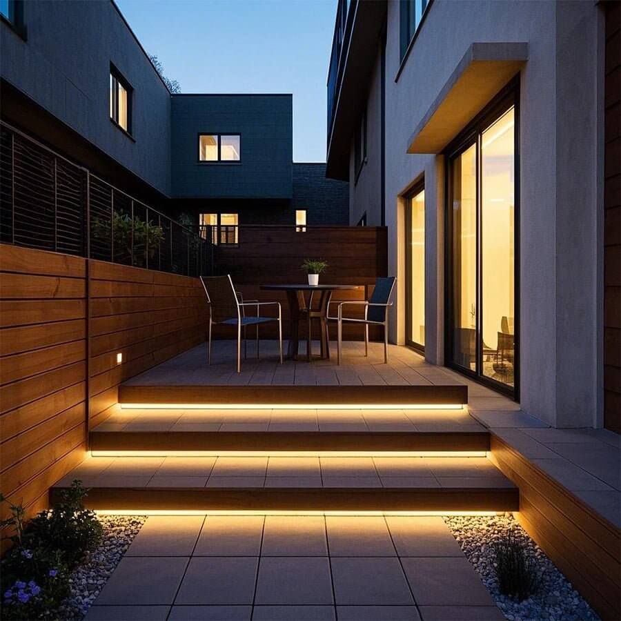 Industrial-Style Silicone Corner-Mount LED Strip Light in Black for Home