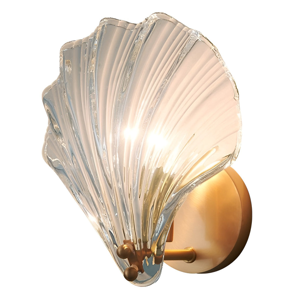 Elegant Seashell-Shaped LED Glass Wall Lamp for Coastal Home Décor