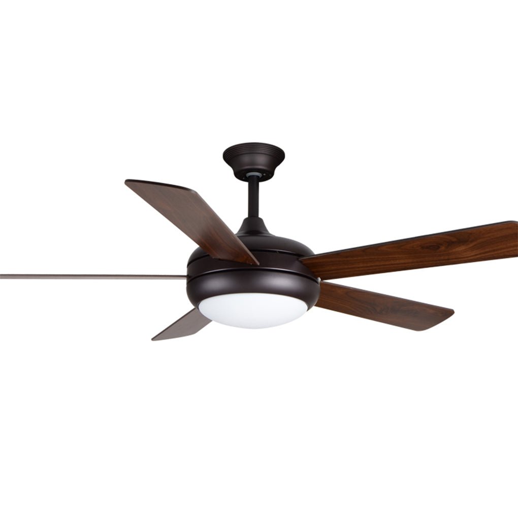 Vintage Real Wood Semi-Flush Mount Ceiling Fan with Light for Living Rooms