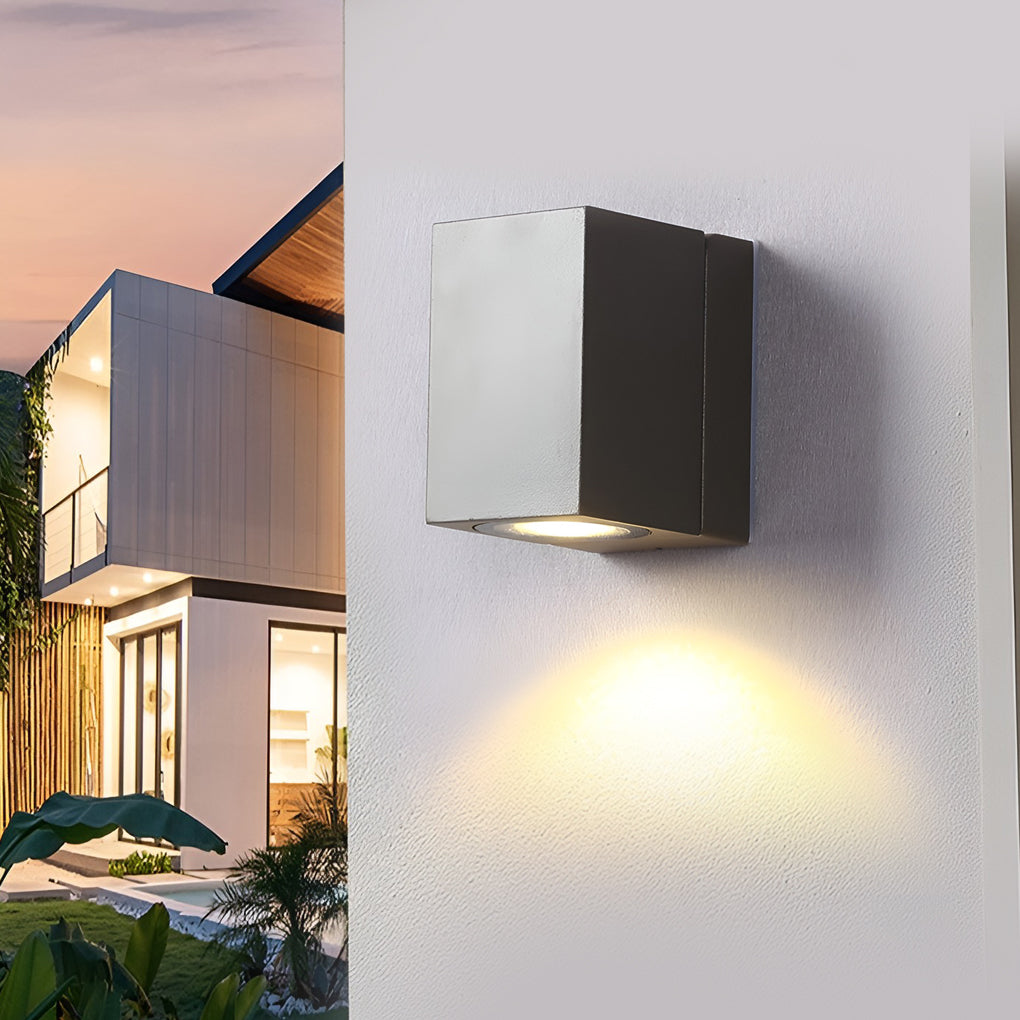 Square Black Waterproof LED Sensor Wall Light for Outdoor Use
