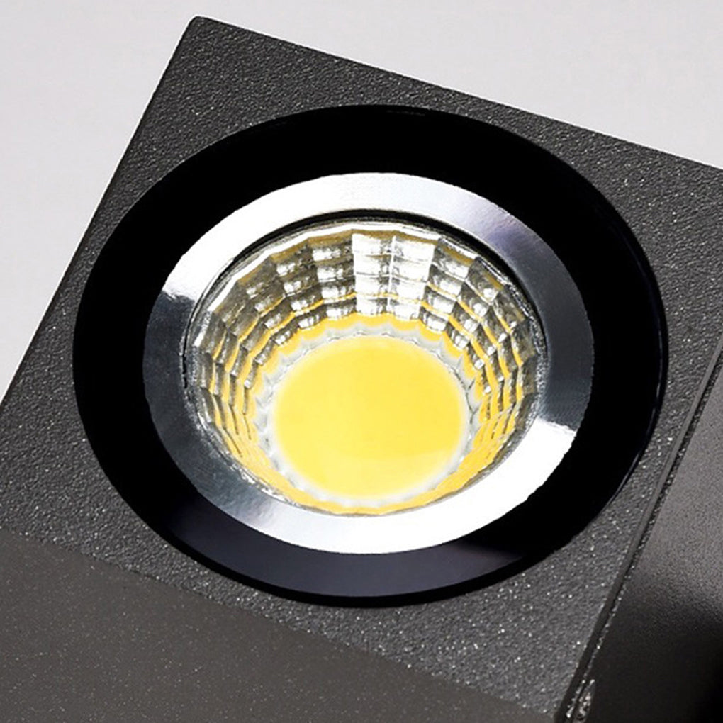 Square Black Waterproof LED Sensor Wall Light for Outdoor Use