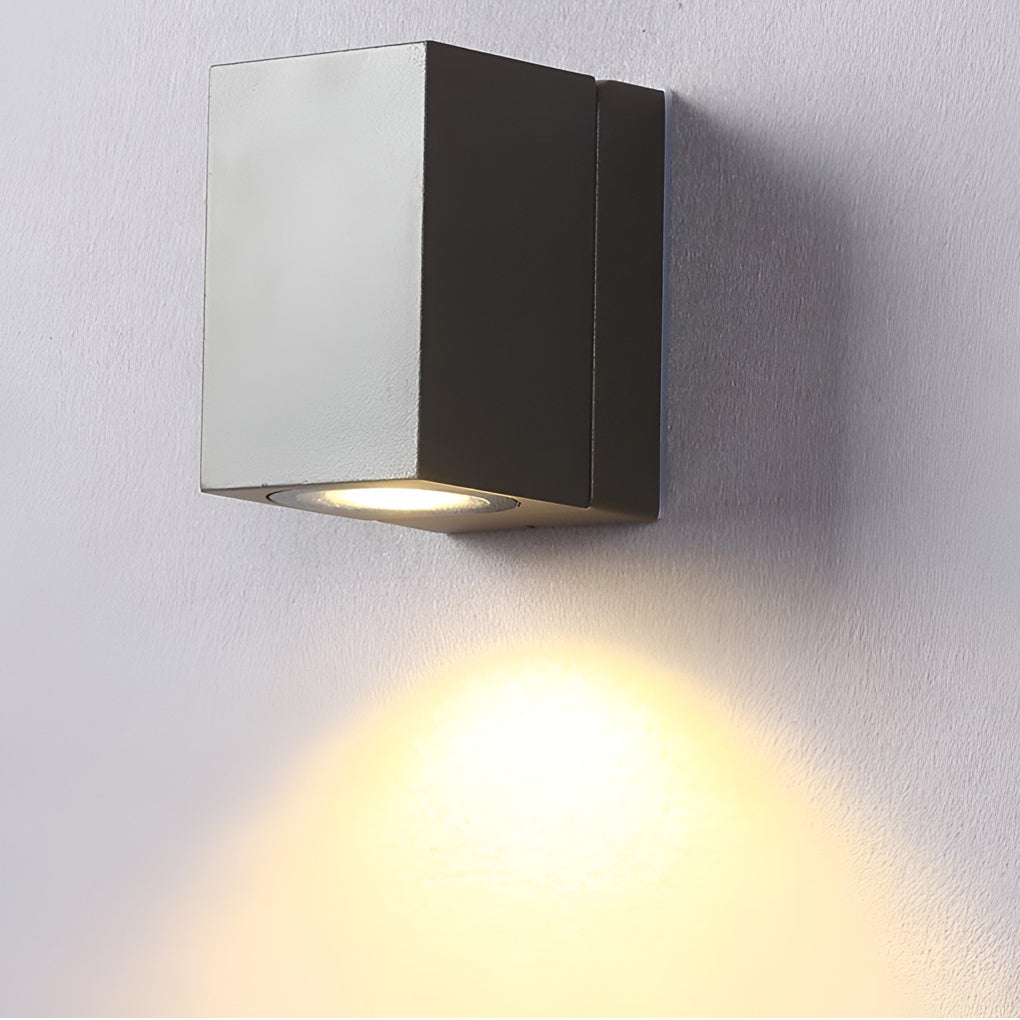 Square Black Waterproof LED Sensor Wall Light for Outdoor Use
