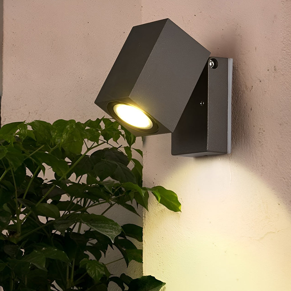 Square Black Waterproof LED Sensor Wall Light for Outdoor Use