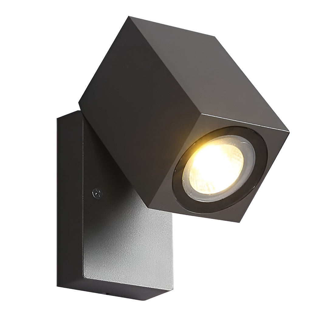Square Black Waterproof LED Sensor Wall Light for Outdoor Use