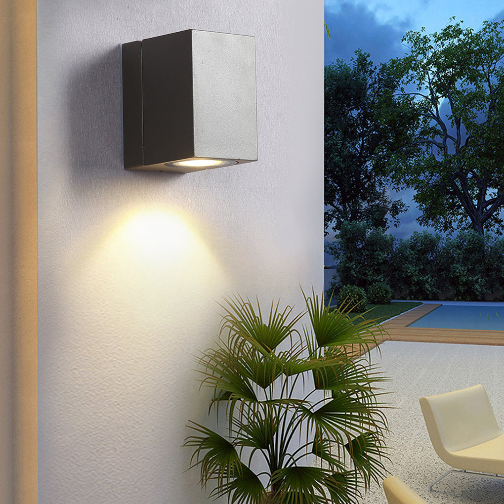 Square Black Waterproof LED Sensor Wall Light for Outdoor Use