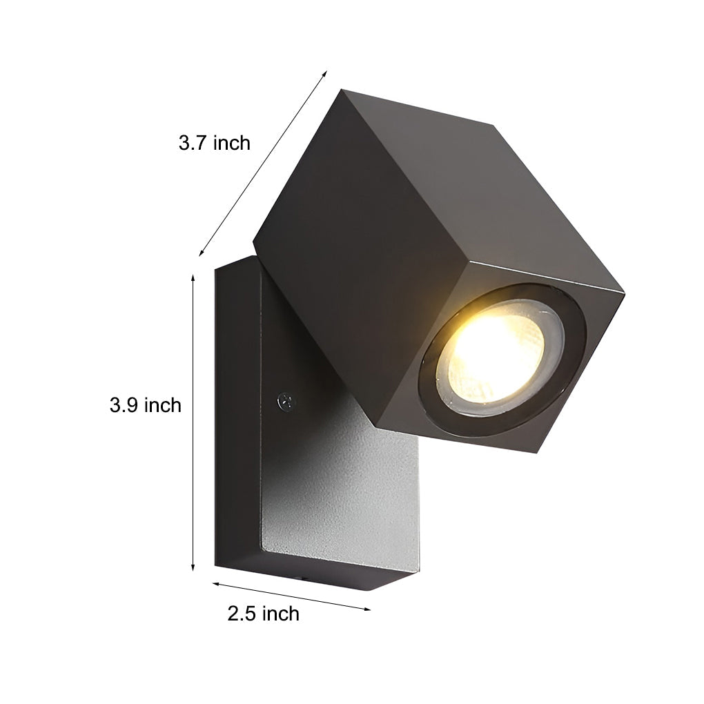 Square Black Waterproof LED Sensor Wall Light for Outdoor Use