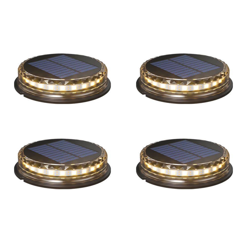 Modern Black LED Solar Disc Lights for Outdoor Garden Landscape Lighting