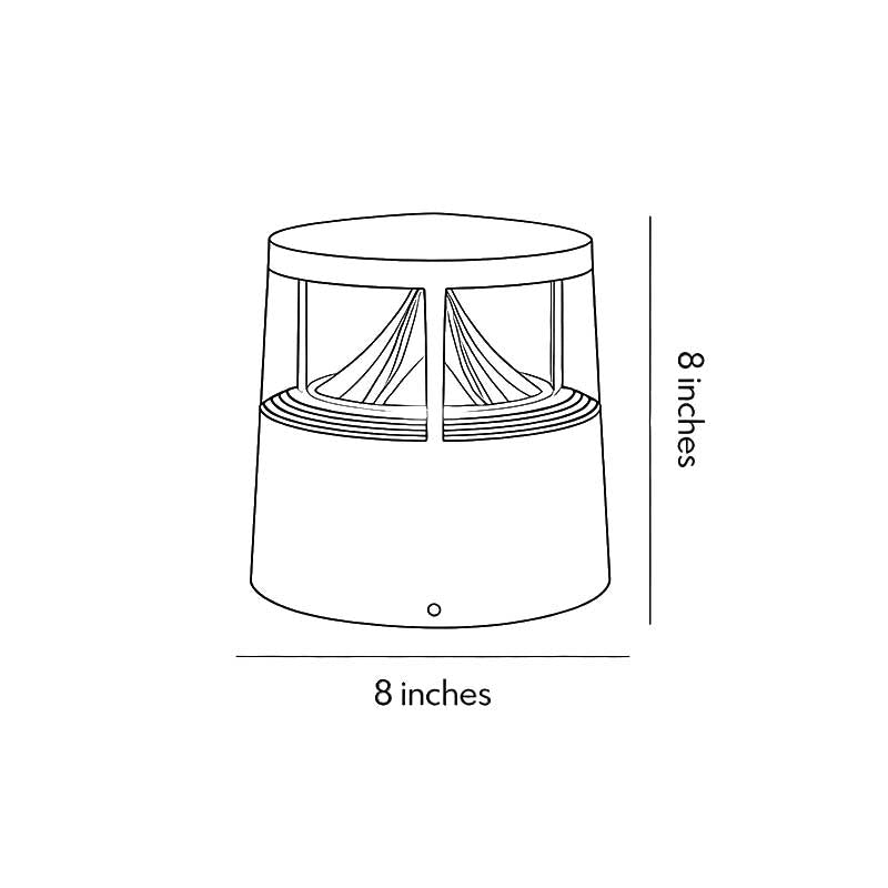 Contemporary Black Aluminum Short Bollard Light for Outdoor Lawn Lighting