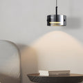 Smoke Gray Nordic Pendant Light - Short Cylinder 3-Step Dimming LED Fixture for Modern Spaces