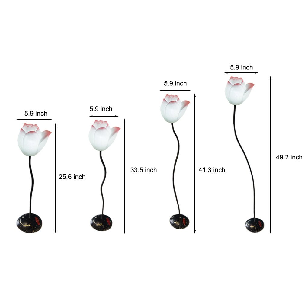 Elegant Short White Lotus LED Floor Lamp for Living Room Bedroom Decor