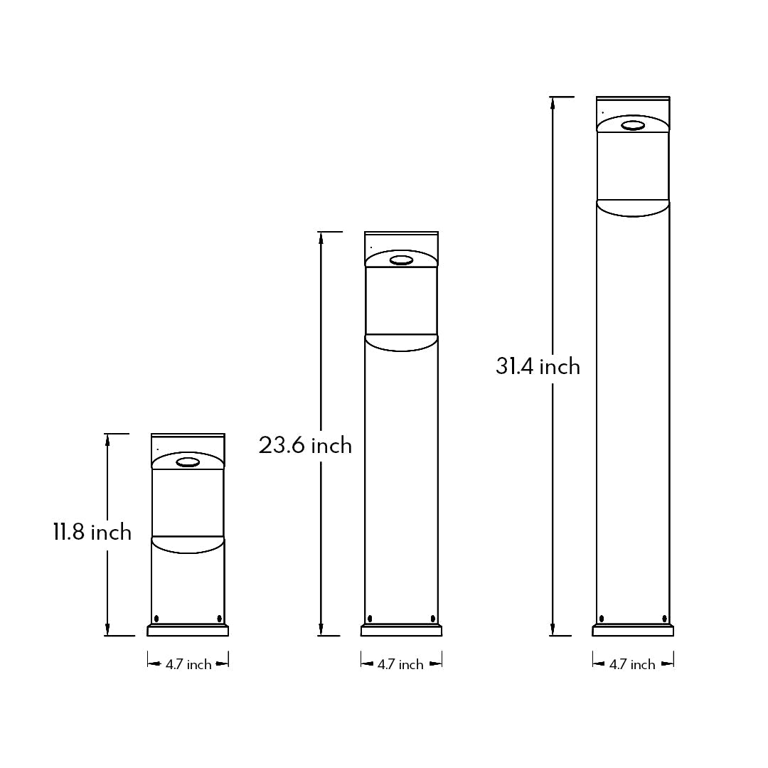 Minimalist Black Metal Outdoor Bollard Light for Pathway & Garden