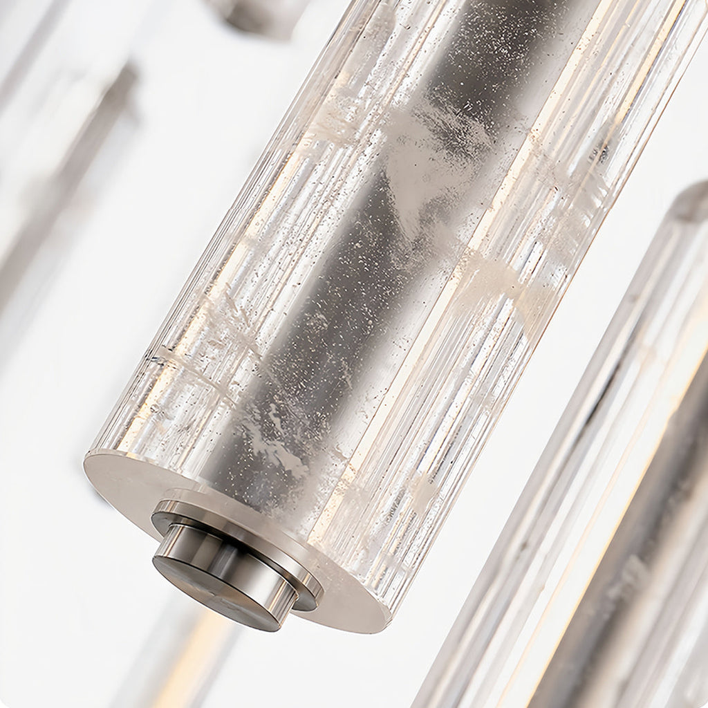 Sleek Clear Crystal Linear Pendant Light Fixture for Modern Dining Room