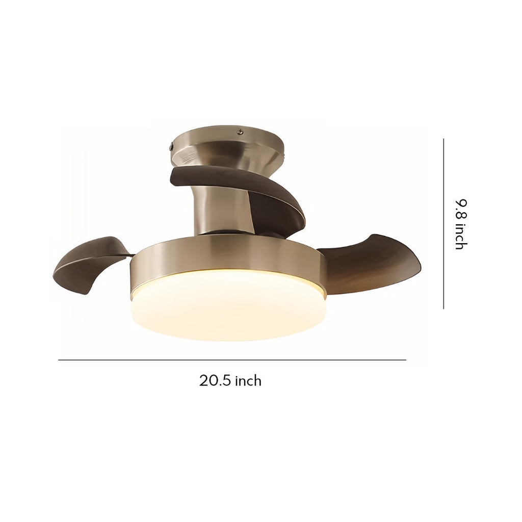 Elegant Silver 3-Blade French Retro Ceiling Fan with Light for Bedrooms
