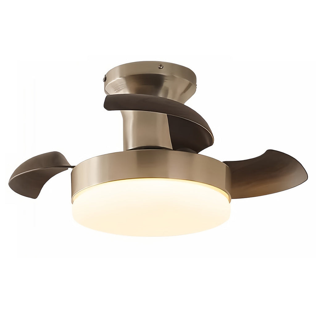 Elegant Silver 3-Blade French Retro Ceiling Fan with Light for Bedrooms