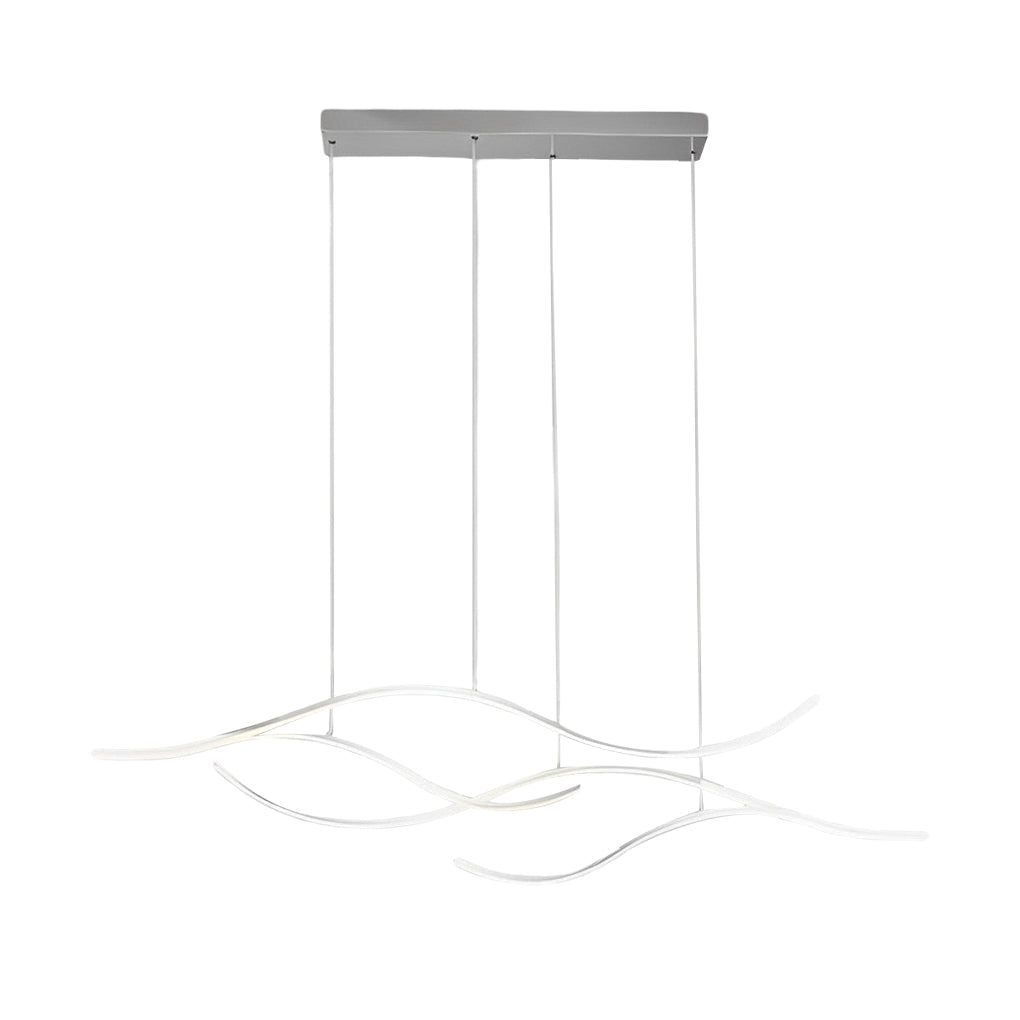 Wavy Curved LED Metal Pendant Light Fixture for Modern Living Spaces