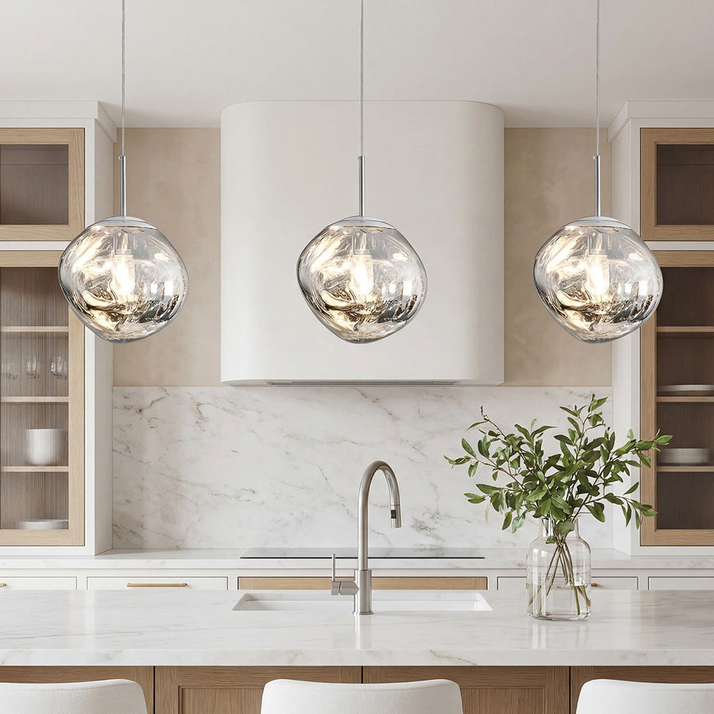 Acrylic Art LED Pendant Light - Modern White Floating Ceiling Fixture