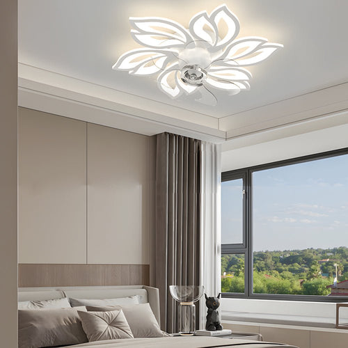 Contemporary White 3-Step Dimming Low Profile Ceiling Fan with Lights