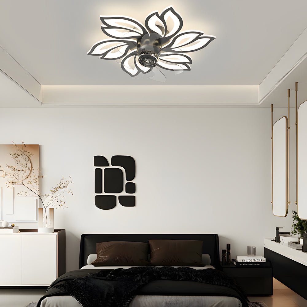 Contemporary White 3-Step Dimming Low Profile Ceiling Fan with Lights