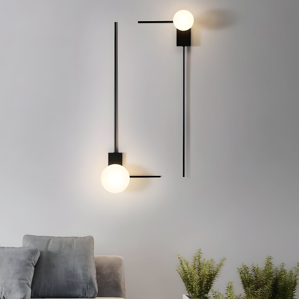 Nordic Style Clear Glass Ball Wall Light Fixture for Bedroom Decor