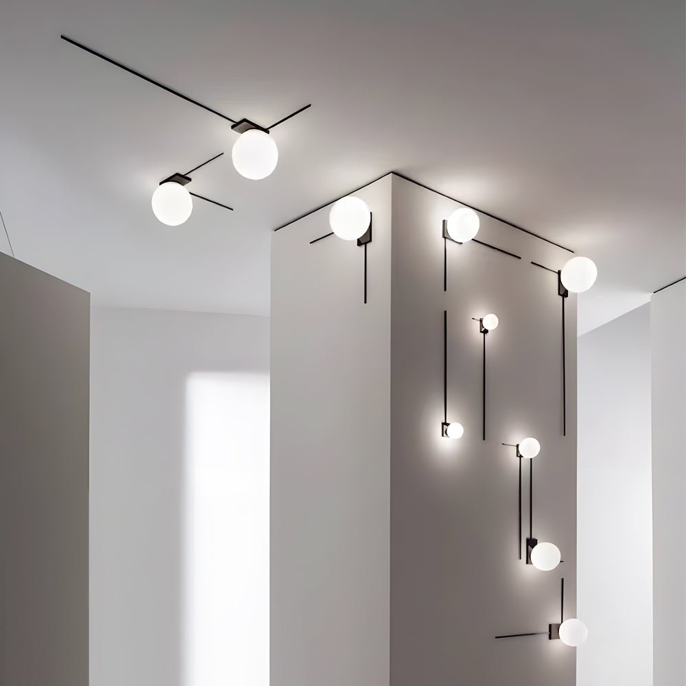 Nordic Style Clear Glass Ball Wall Light Fixture for Bedroom Decor