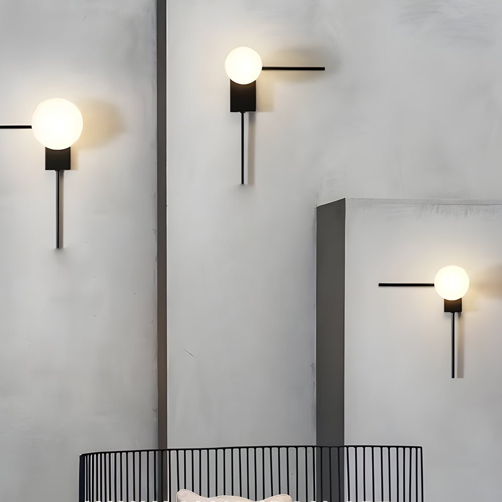 Nordic Style Clear Glass Ball Wall Light Fixture for Bedroom Decor