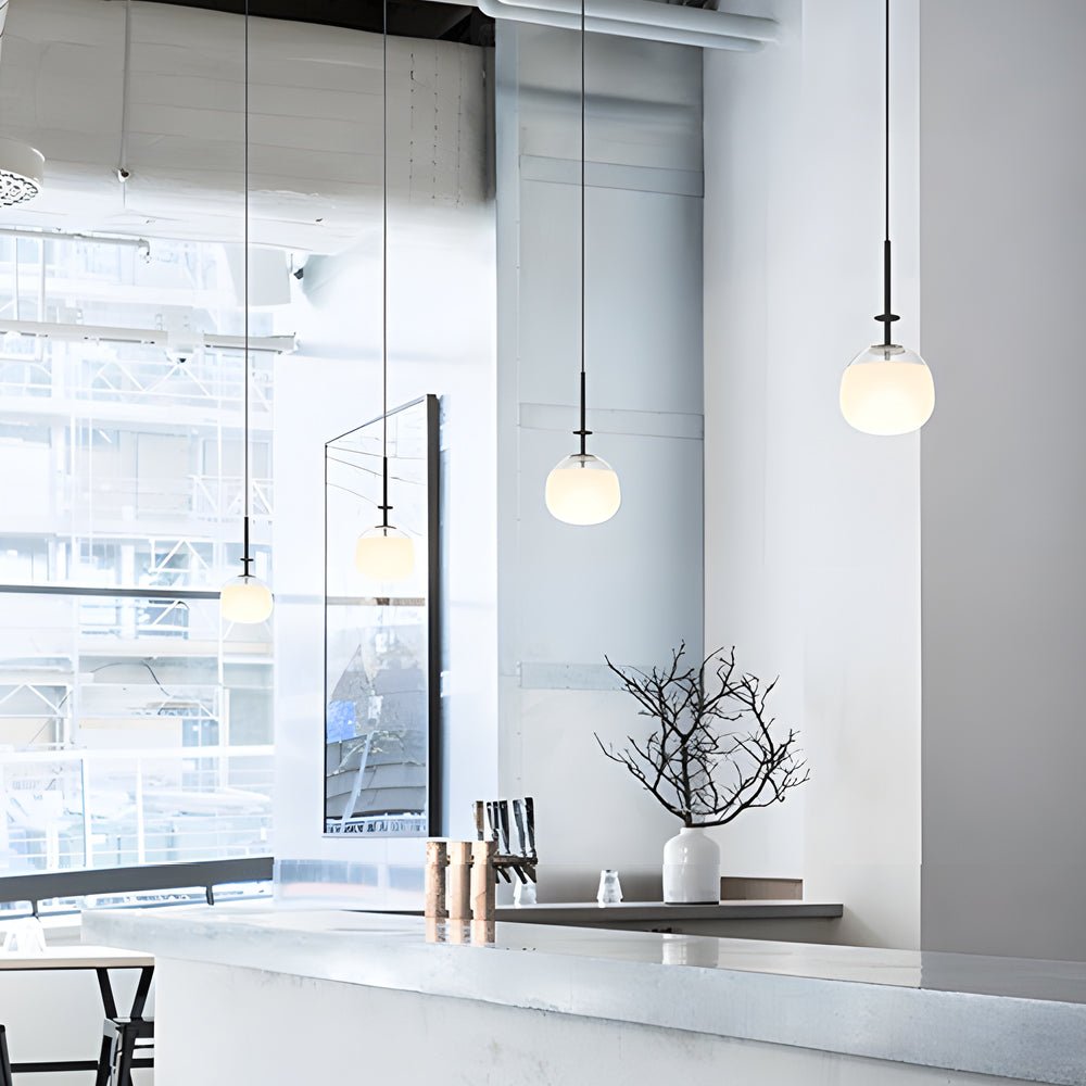 Postmodern Clear Glass UFO LED Chandelier for Living Room Decor