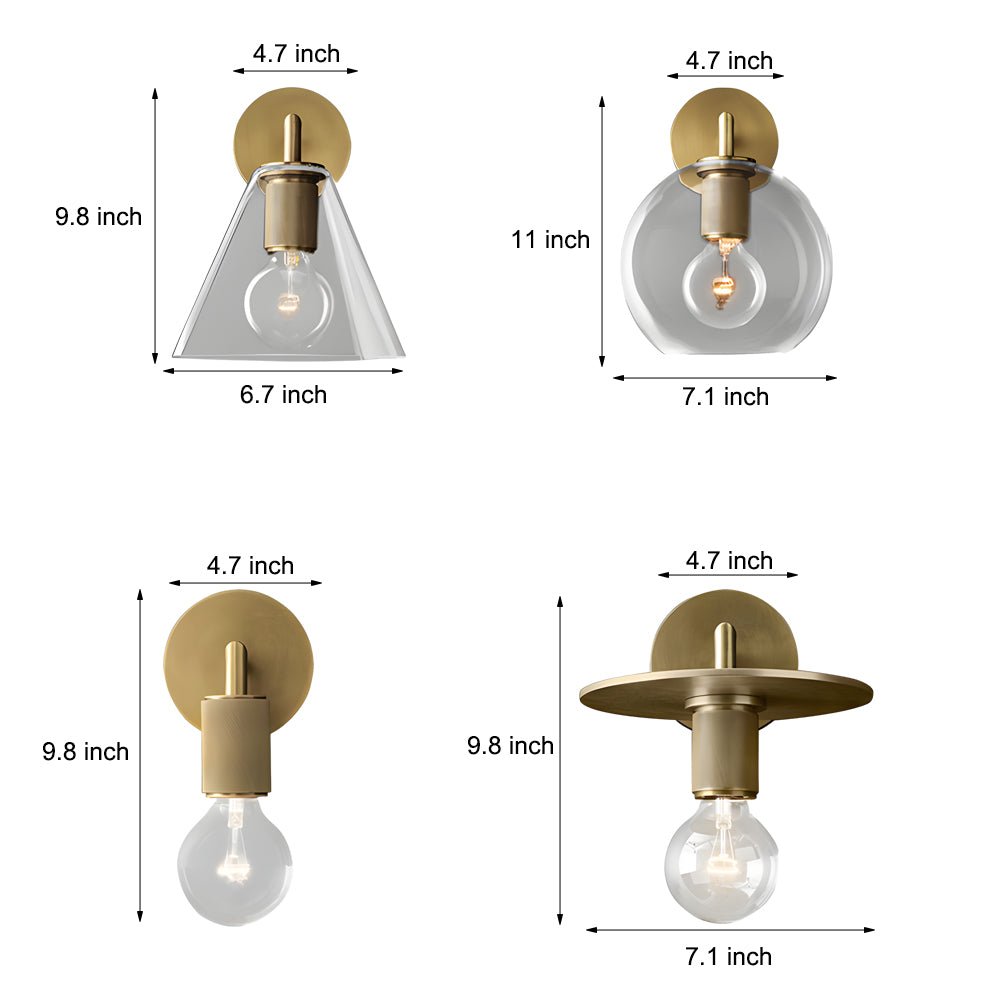 Minimalist Clear Glass Wall Lamp with Creative Hardware for Modern Spaces