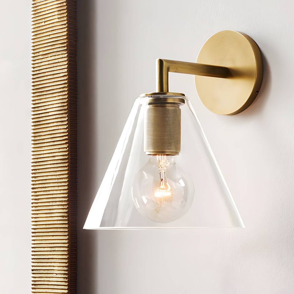 Minimalist Clear Glass Wall Lamp with Creative Hardware for Modern Spaces
