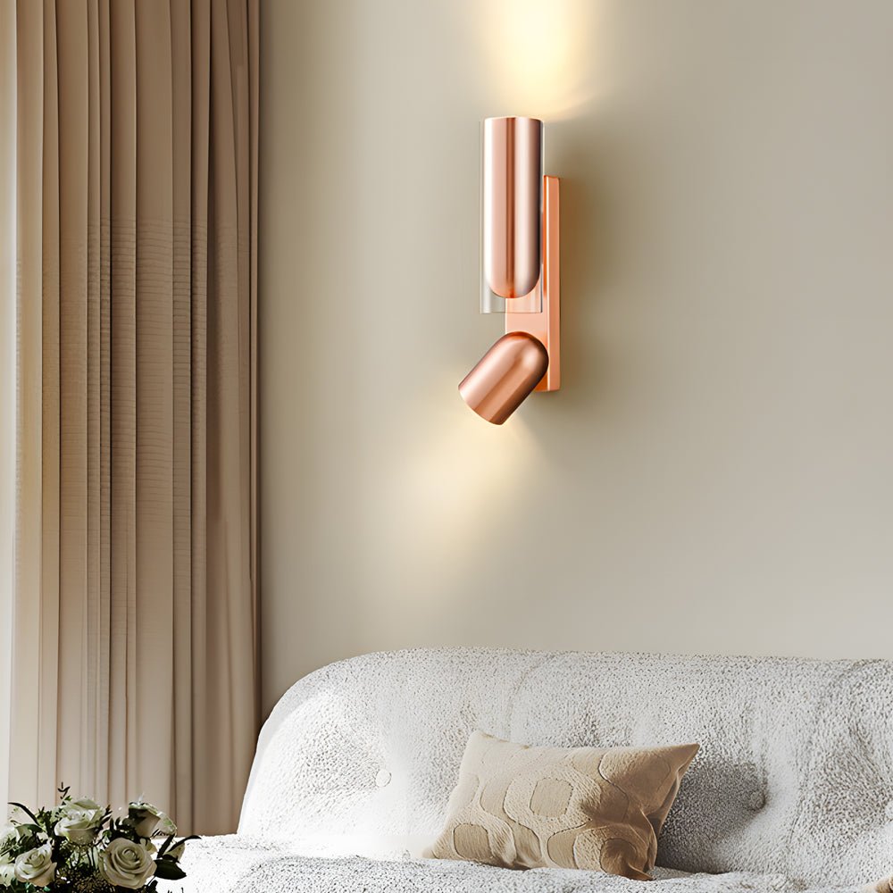 Adjustable Modern Black Iron Cylinder Wall Lamp for Living Room Lighting