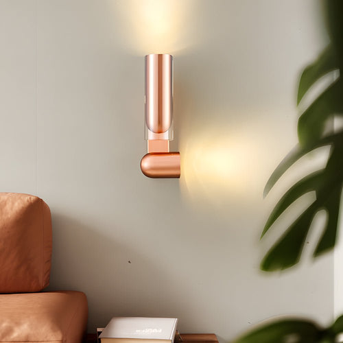 Adjustable Modern Black Iron Cylinder Wall Lamp for Living Room Lighting