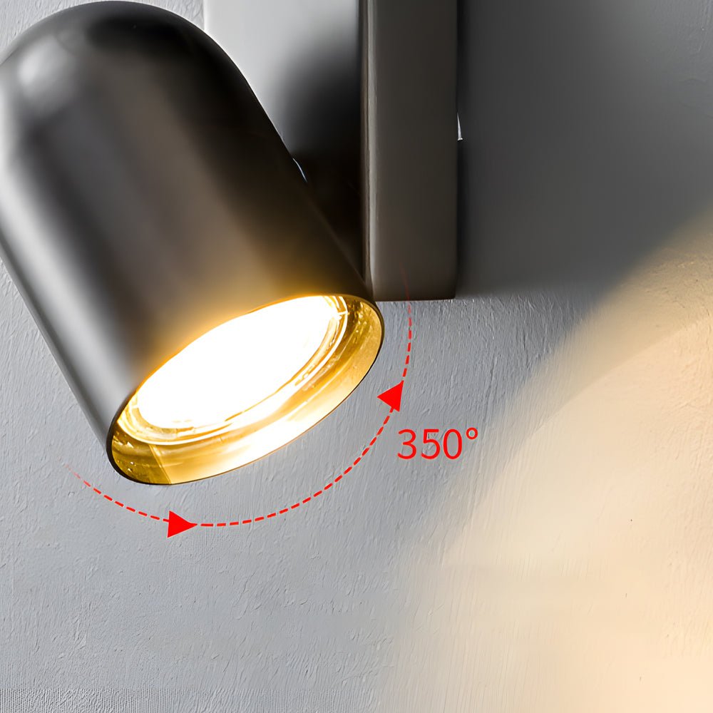 Adjustable Modern Black Iron Cylinder Wall Lamp for Living Room Lighting