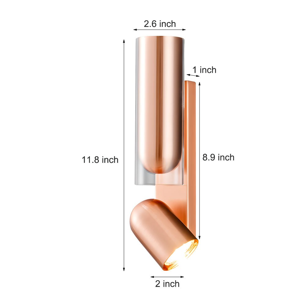 Adjustable Modern Black Iron Cylinder Wall Lamp for Living Room Lighting
