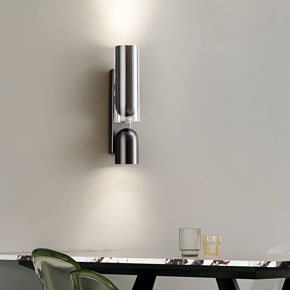 Adjustable Modern Black Iron Cylinder Wall Lamp for Living Room Lighting