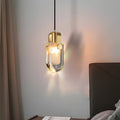 Luxurious Copper Pendant Light with Crystal Shade, 3-Step Dimming for Living Room