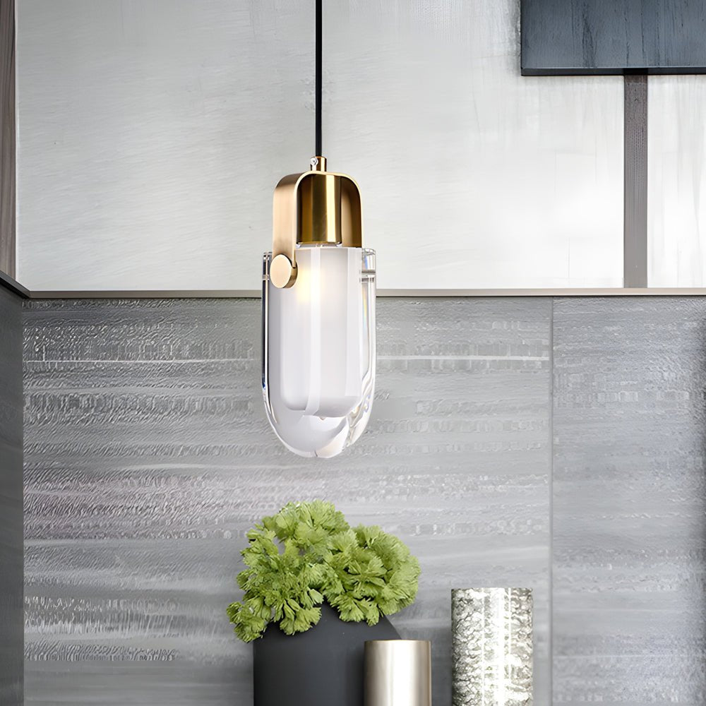 Copper Modern Crystal Pendant Light with 3-Step Dimming for Elegance
