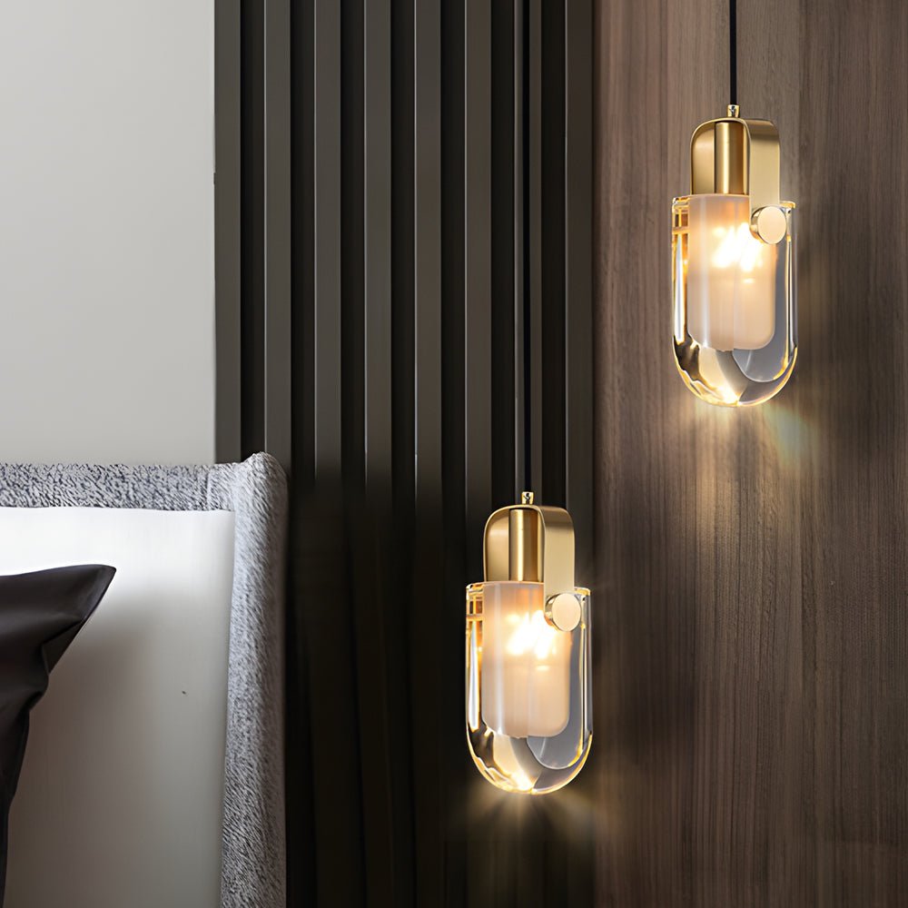 Copper Modern Crystal Pendant Light with 3-Step Dimming for Elegance