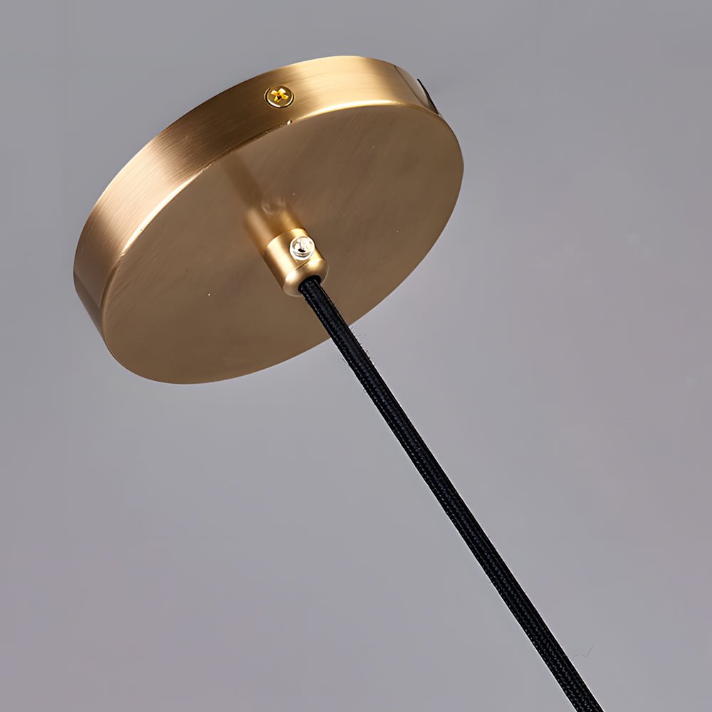 Luxurious Copper Pendant Light with Crystal Shade, 3-Step Dimming for Living Room