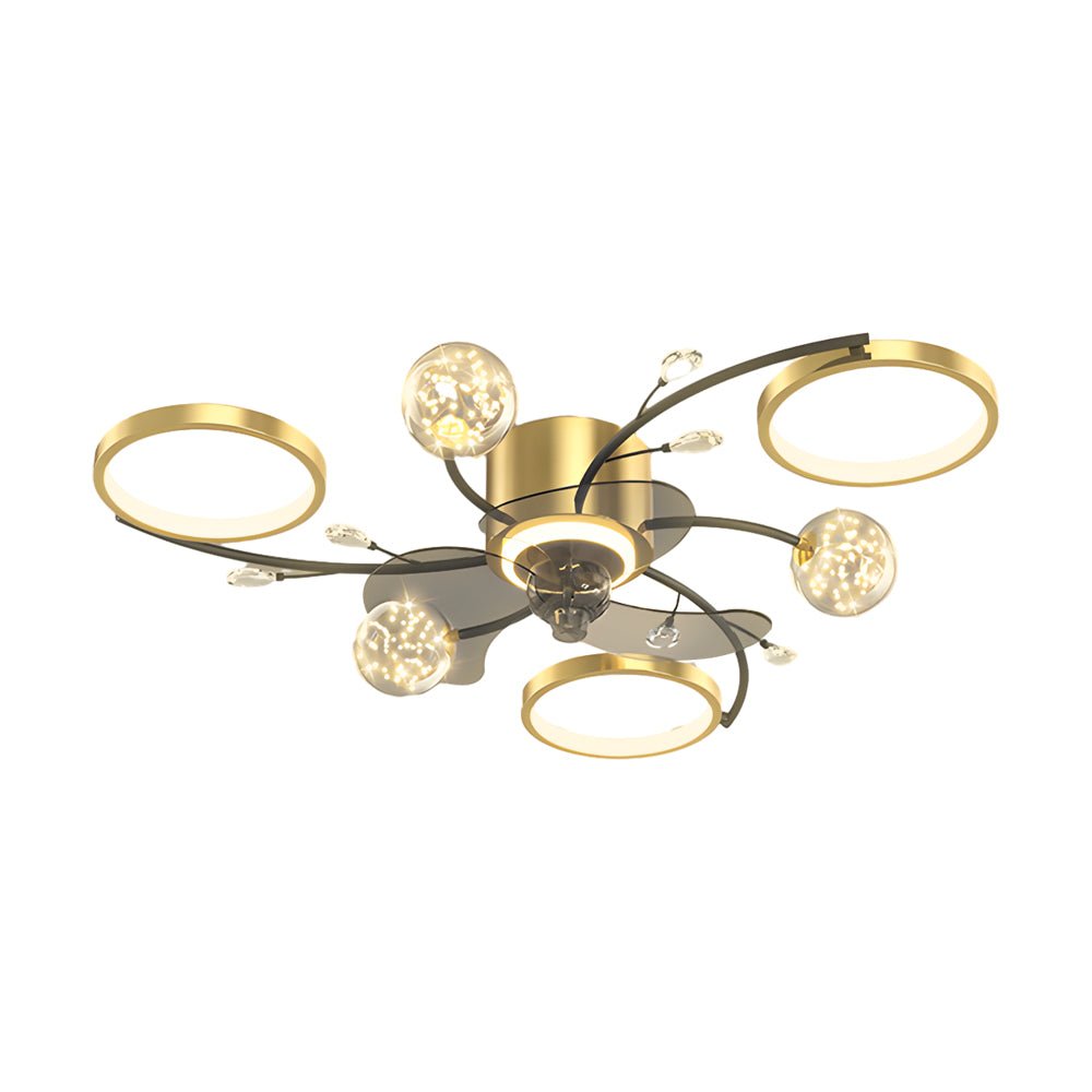 Modern Luxury Invisible Blade LED Ceiling Fan Light for Living Room