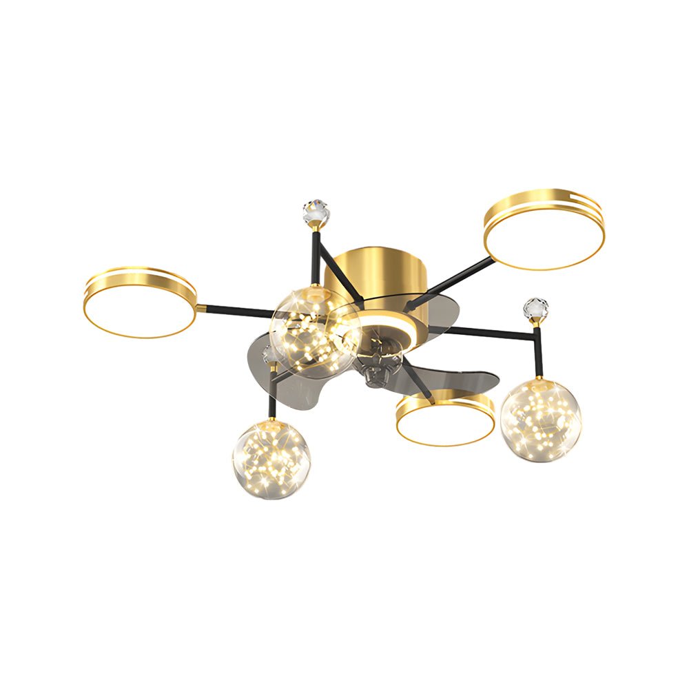 Modern Luxury Invisible Blade LED Ceiling Fan Light for Living Room