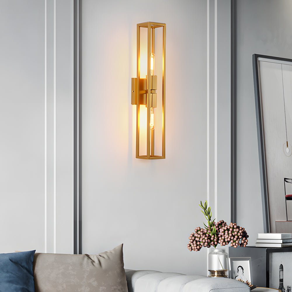 Industrial Black Metal Frame Glass Shade Wall Sconce for Living Room
