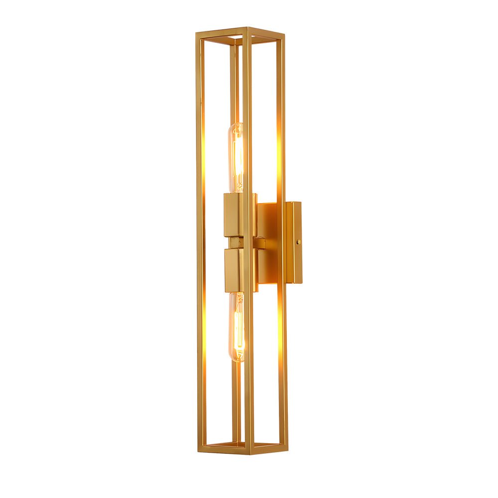 Industrial Black Metal Frame Glass Shade Wall Sconce for Living Room