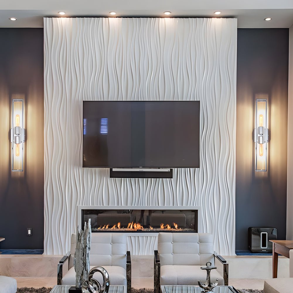 Industrial Black Metal Frame Glass Shade Wall Sconce for Living Room