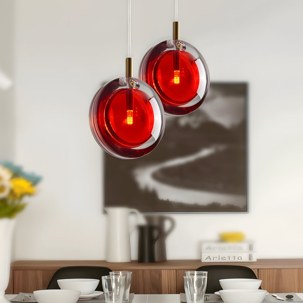 Postmodern Clear Glass Round Pendant Light for Stylish Dining Room
