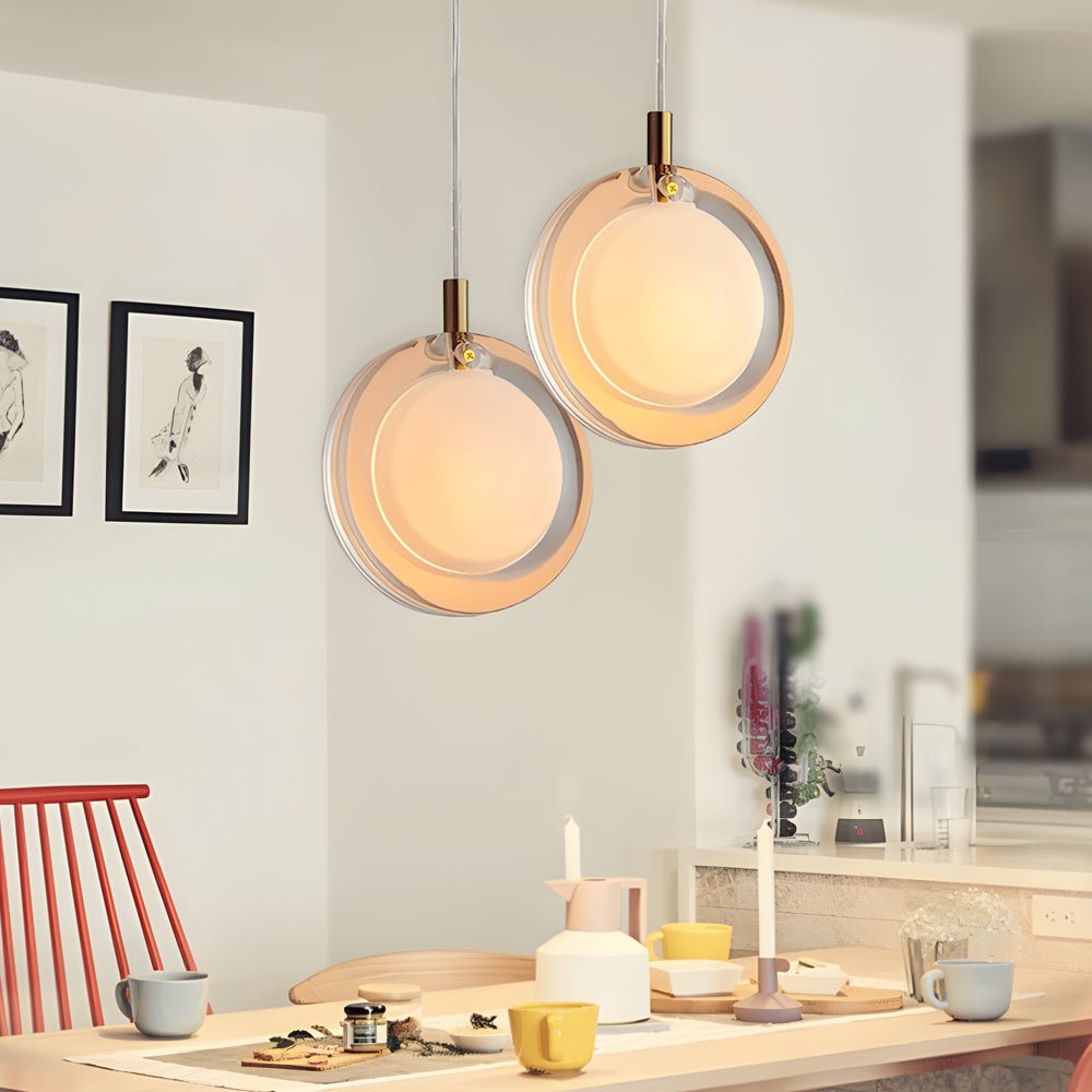 Postmodern Clear Glass Round Pendant Light for Stylish Dining Room