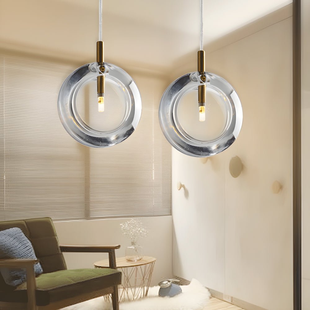 Postmodern Clear Glass Pendant Light Fixture for Dining Room Ceiling Decor
