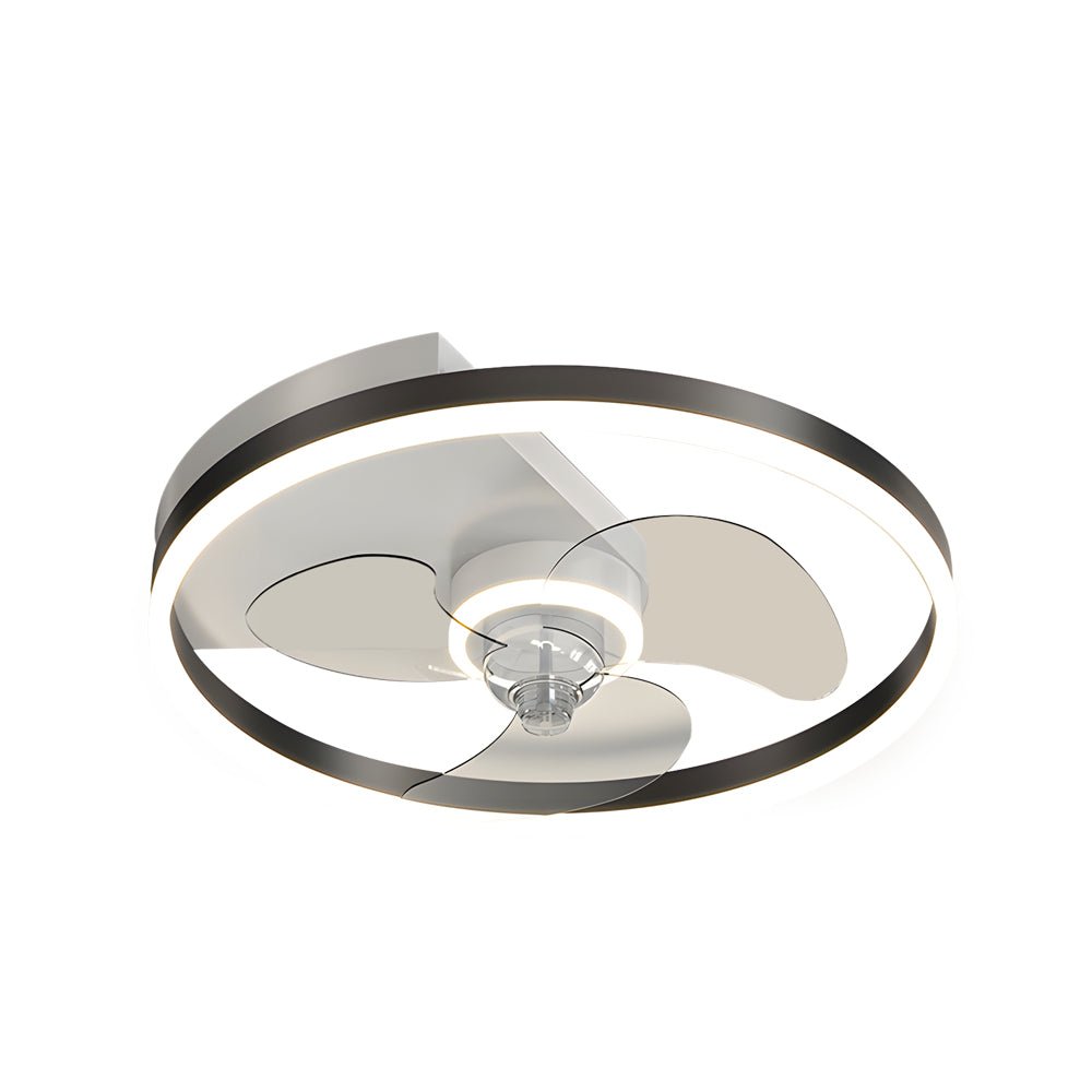 Modern White Round LED Ceiling Fan with Light for Living Room Bedroom