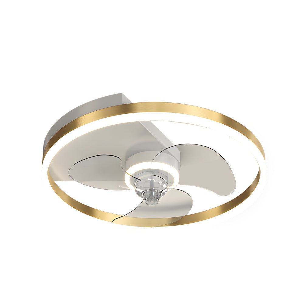 Modern White Round LED Ceiling Fan with Light for Living Room Bedroom