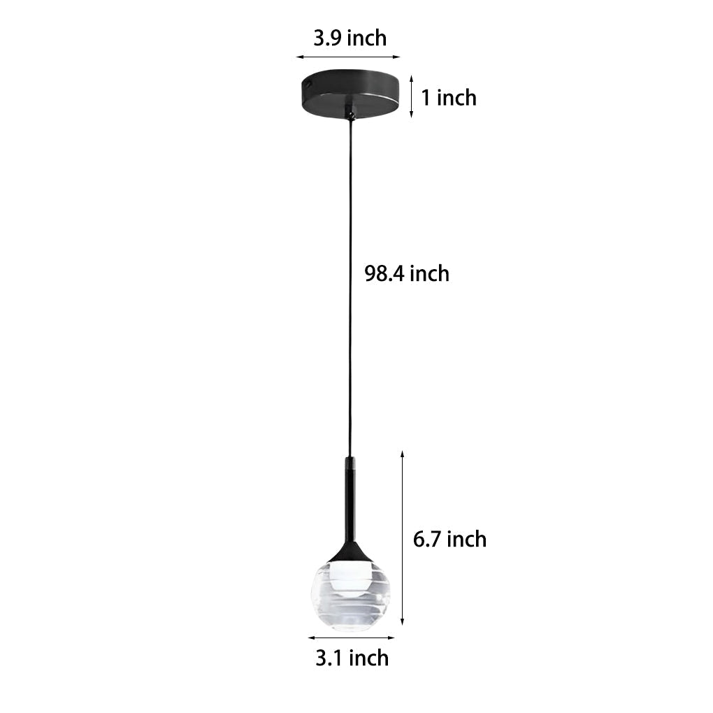 Nordic Clear Acrylic Ball Pendant Light for Modern Living Room Decor