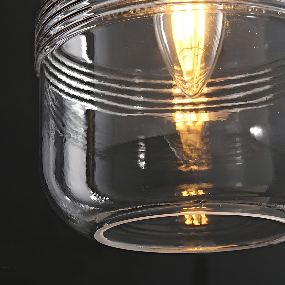 Modern Copper Semi-Threaded Glass Pendant Light for Living Room Decor